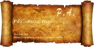 Páskuly Axel névjegykártya